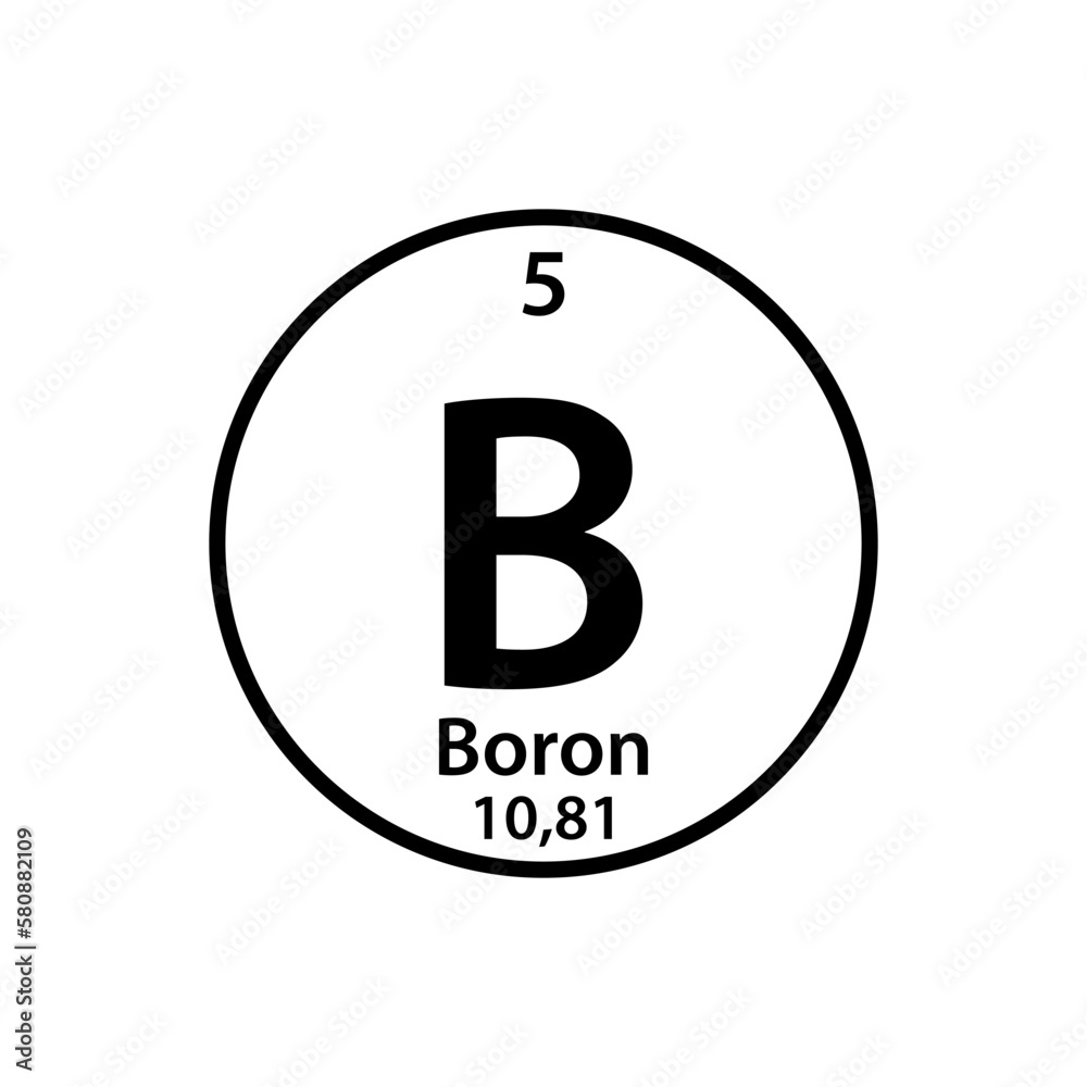 Boron element periodic table icon vector logo design template Boron element periodic table icon vector logo design template