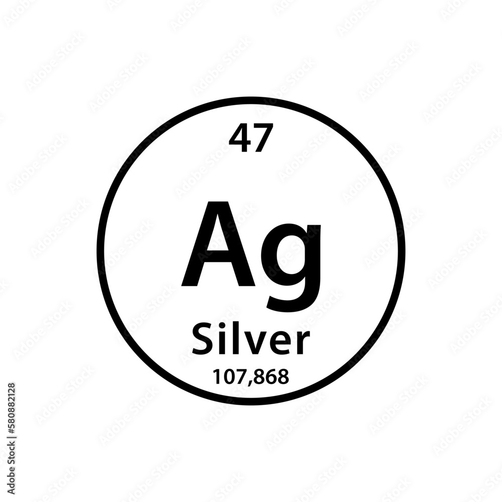 Silver element periodic table icon vector logo design template Silver element periodic table icon vector logo design template