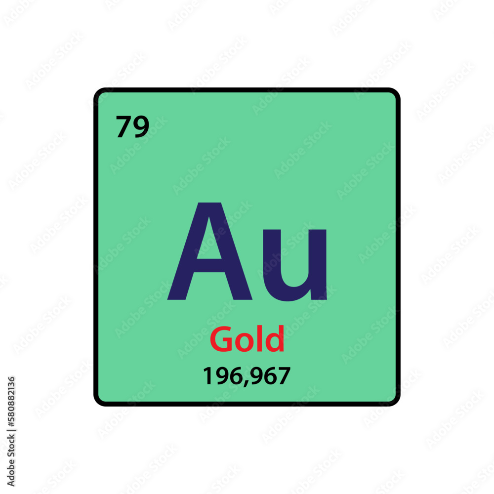 Gold element periodic table icon vector logo design template