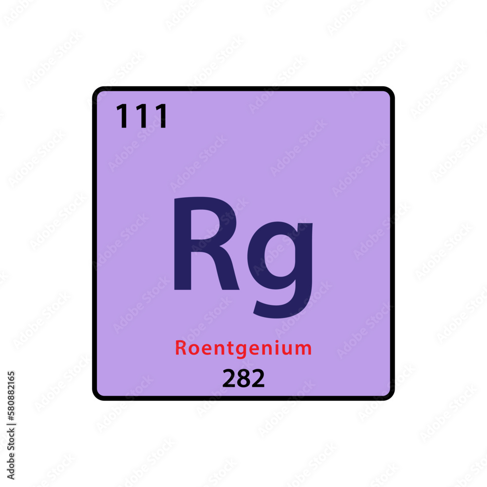 Roentgenium element periodic table icon vector logo design template Roentgenium element periodic table icon vector logo design template