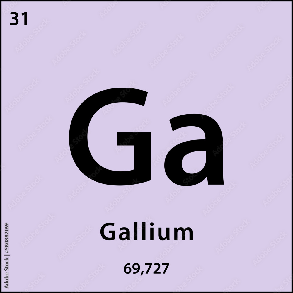 Gallium element periodic table icon vector logo design template Gallium element periodic table icon vector logo design template