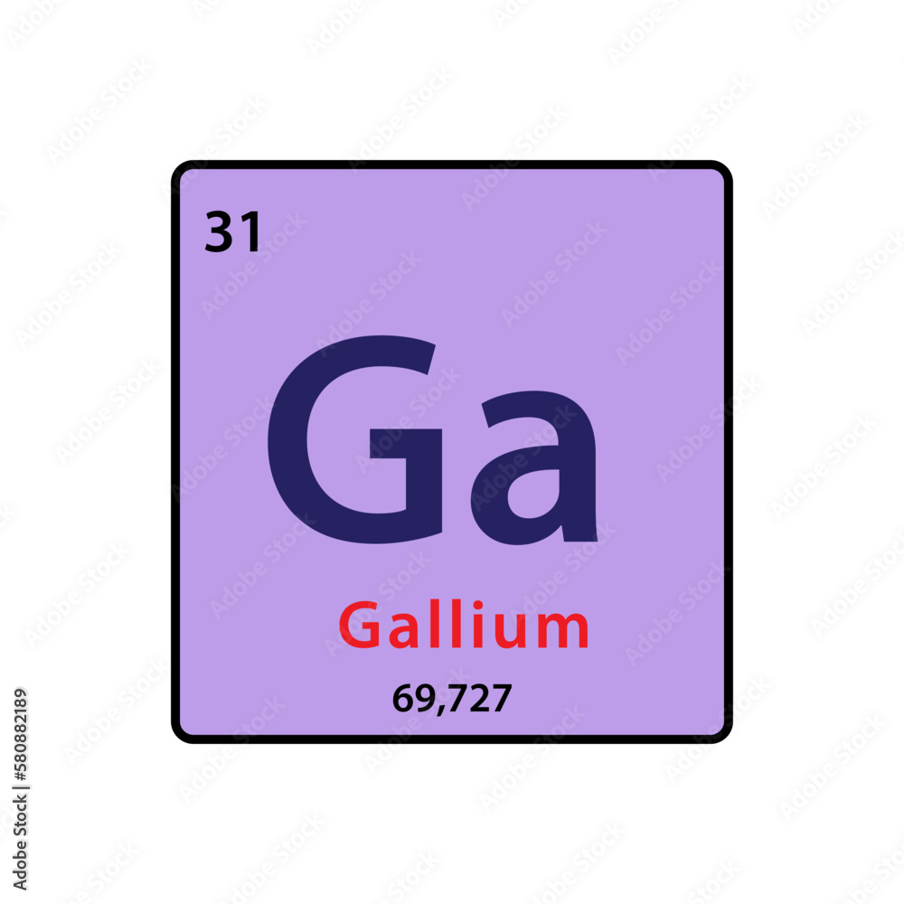 Gallium element periodic table icon vector logo design template