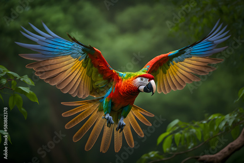Macaw in nature AI technology