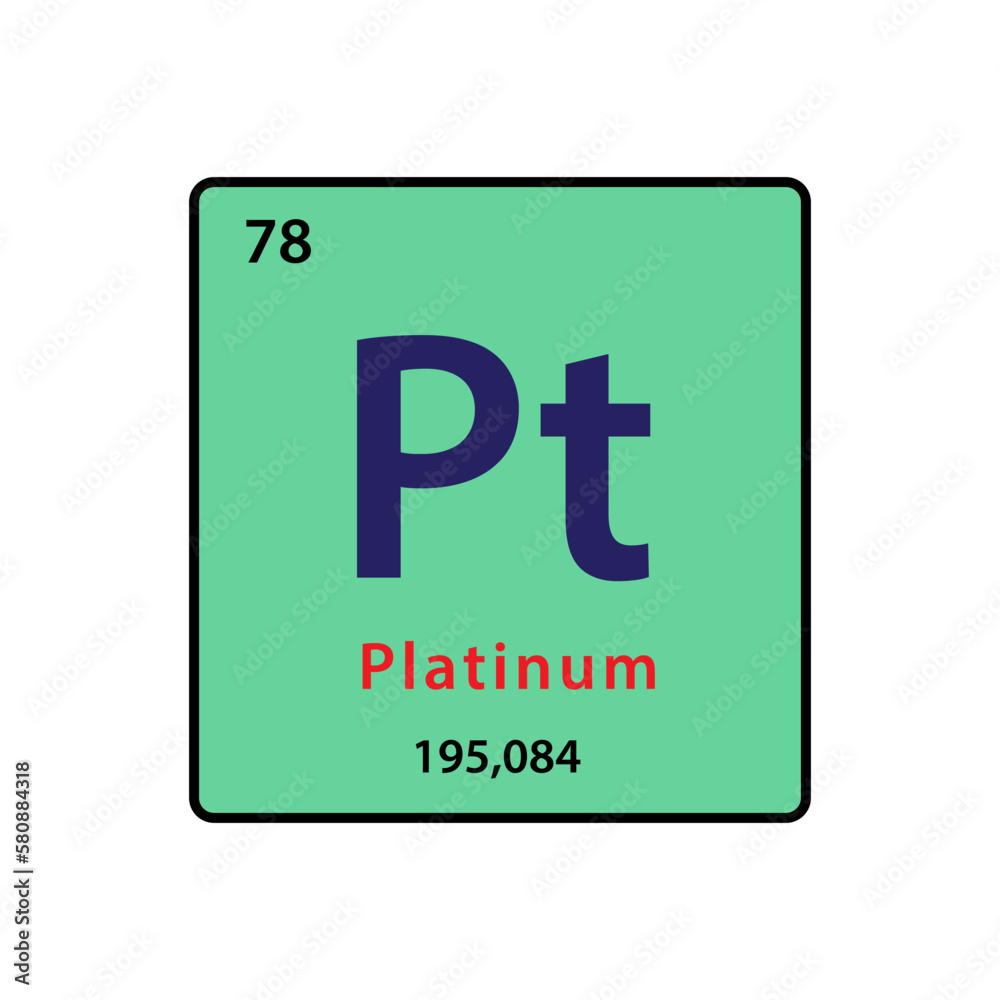 Platinum element periodic table icon vector logo design template Platinum element periodic table icon vector logo design template