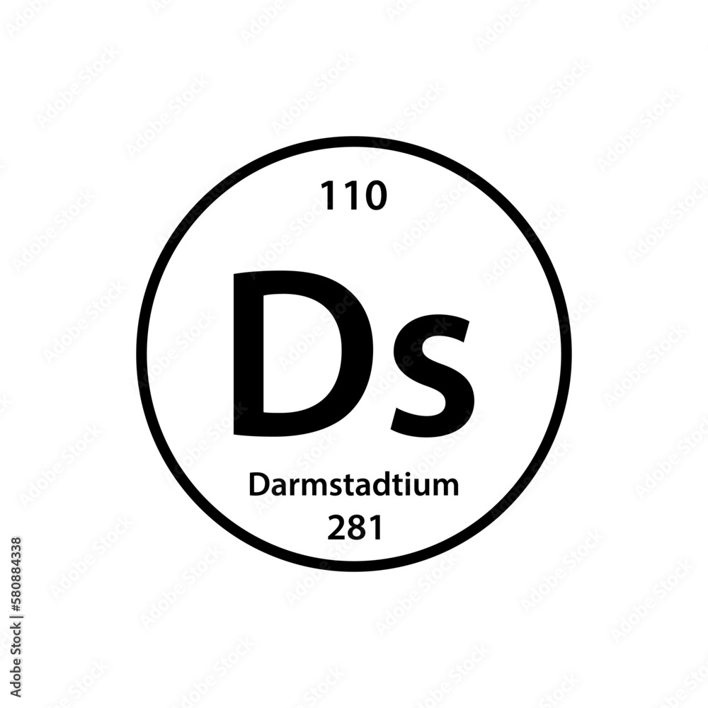 Ds element periodic table icon vector logo design template Ds element periodic table icon vector logo design template