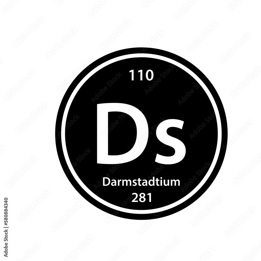 Ds element periodic table icon vector logo design template