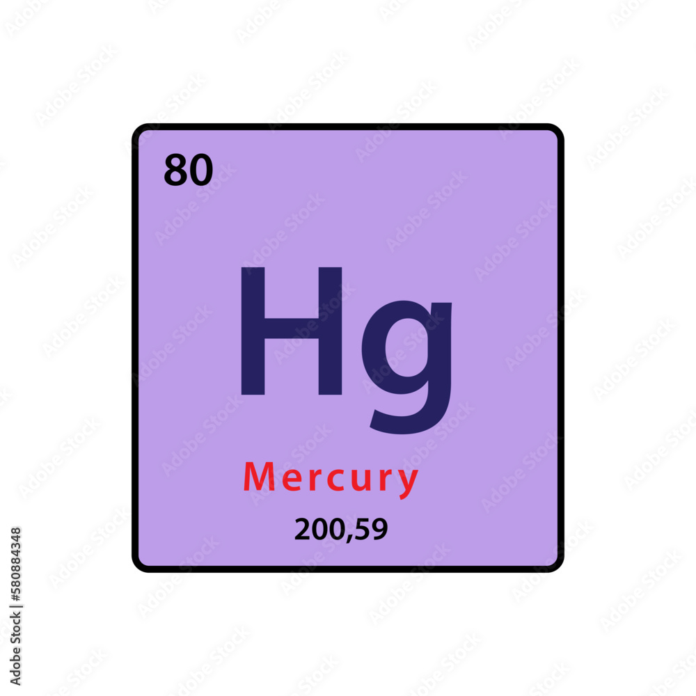Hg element periodic table icon vector logo design template Hg element periodic table icon vector logo design template