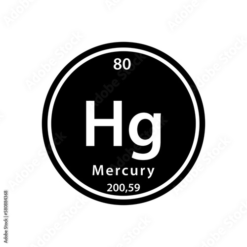 Hg element periodic table icon vector logo design template