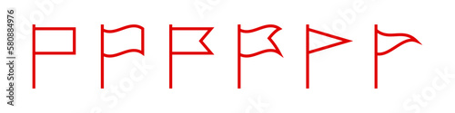Red flag icon set