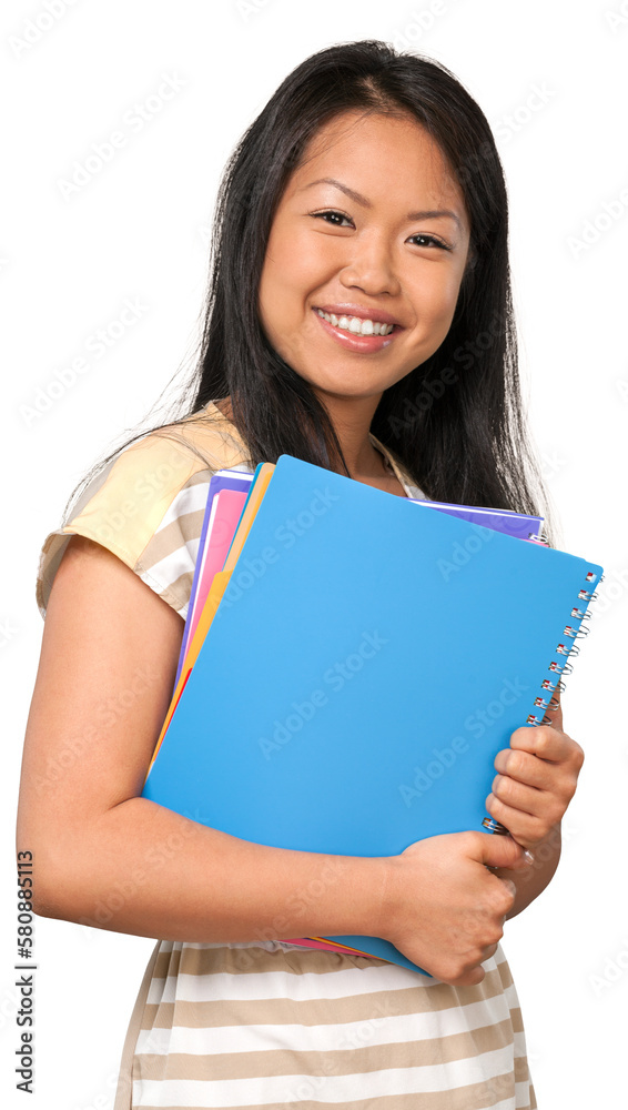 Portrait of a Female Student Holding Notebooks Portrait of a Female Student Holding Notebooks