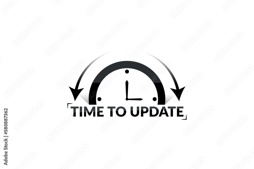 Time to Update or Update reminder vector element design with shining clock.
Time to Update or Update reminder vector element design with shining clock.