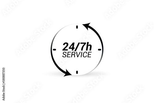 24 hour and 7 days service vector.
