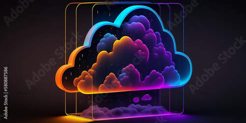 Obraz na płótnie 3d rendered illustration of a Cloud Computing, Cloud Wars . Using Brain Concept imagination