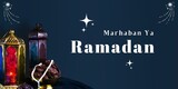 Marhaban Ya Ramadan Banner. Greeting card. Islamic background.