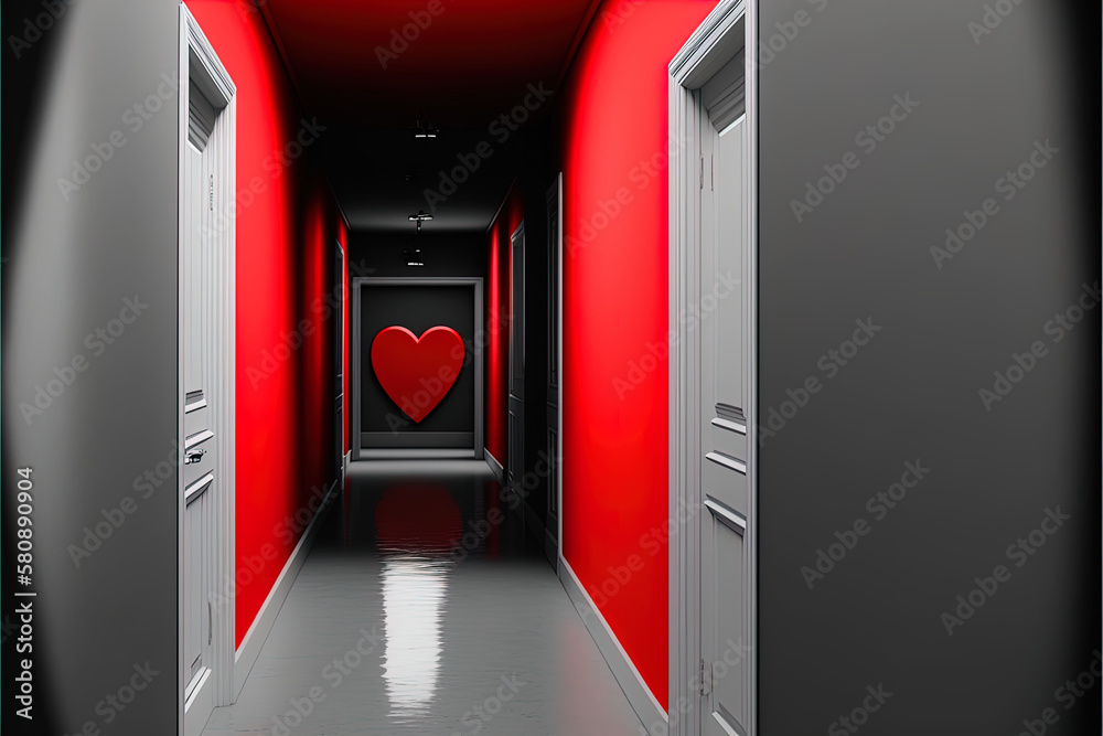 Fototapeta premium Valentines Day Heart - Illustration Series - Love and Togetherness