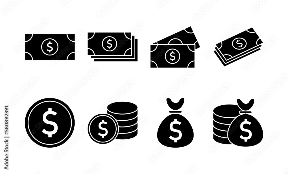 Money icon vector for web and mobile app. Money sign and symbol Money icon vector for web and mobile app. Money sign and symbol