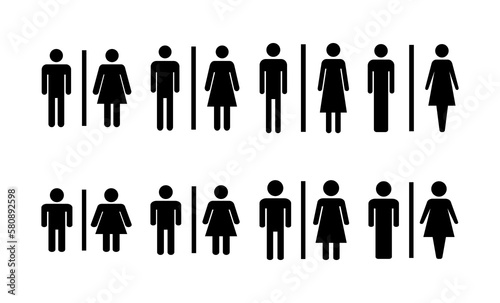 Toilet icon vector for web and mobile app. Girls and boys restrooms sign and symbol. bathroom sign. wc, lavatory