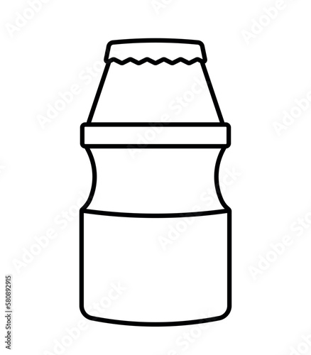 Yogurt Probiotic Drink Bottle in Line Icon Vector Illustration