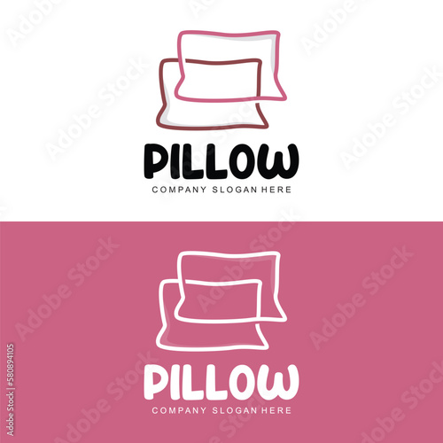 Pillow Logo, Bed Design, Dream And Sleeping Template Icon Vector