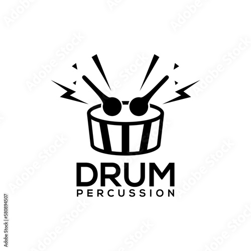 drummer logo design for percussion music, music studio or music concert