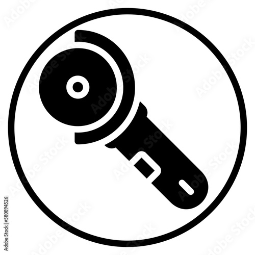 angle grinder glyph icon