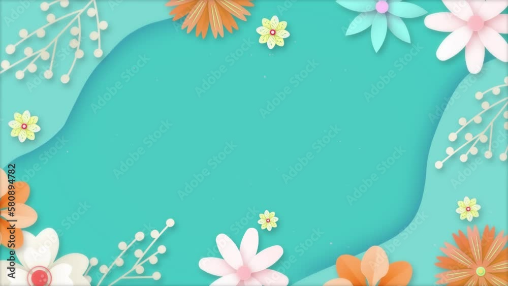 Colorful blooming flowers motion background