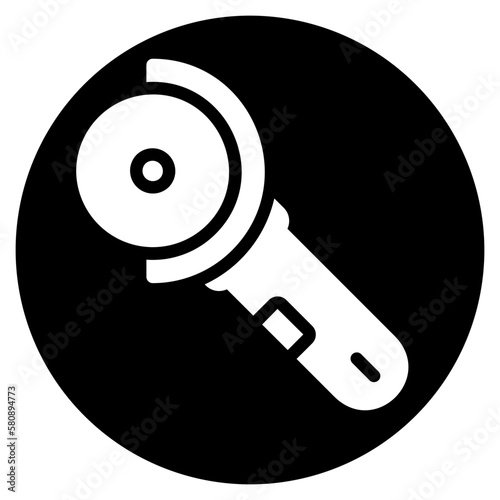 angle grinder glyph icon