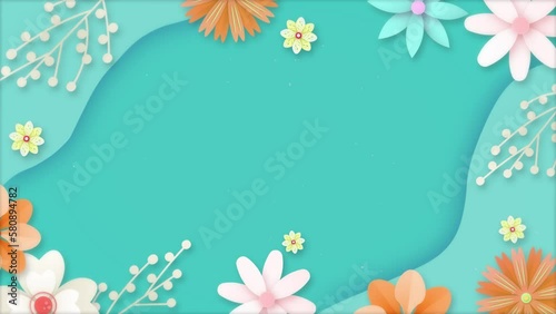 Colorful blooming flowers motion background