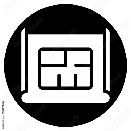 construction plan glyph icon