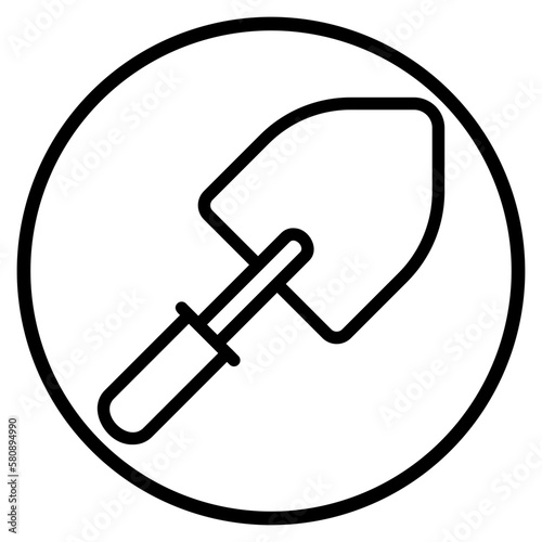 trowel line icon
