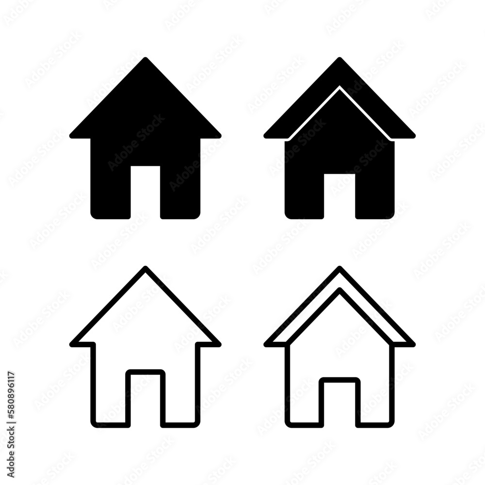 Home icon vector illustration. House sign and symbol Home icon vector illustration. House sign and symbol