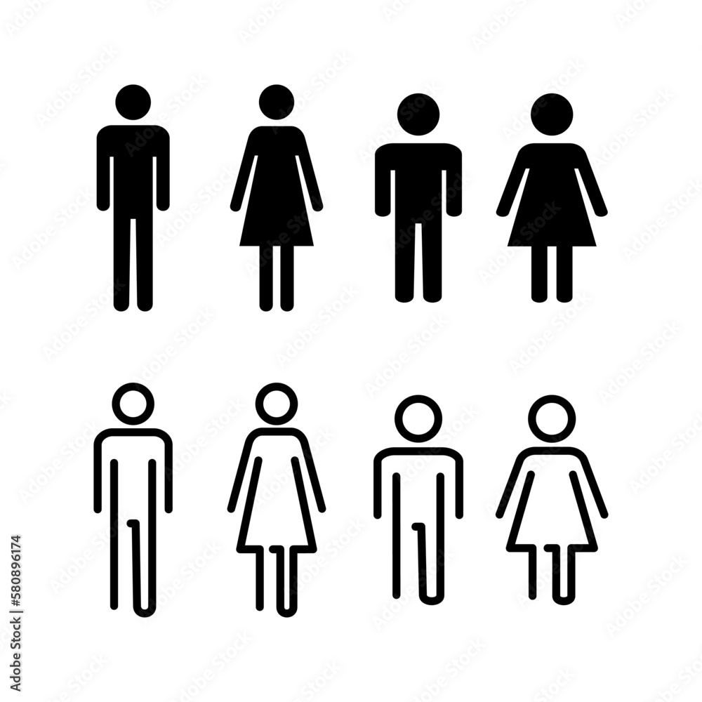 Man and woman icon vector illustration. male and female sign and symbol. Girls and boys Man and woman icon vector illustration. male and female sign and symbol. Girls and boys