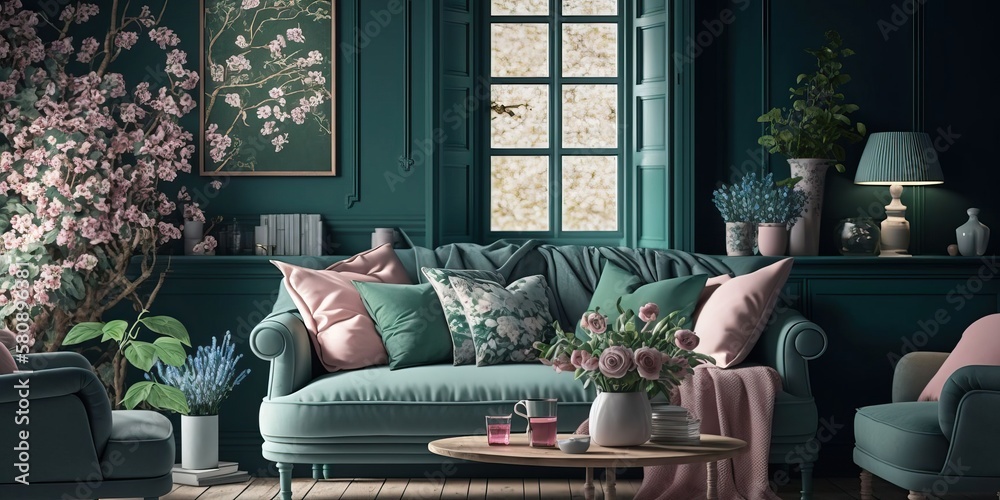 4K resolution or higher, Beautiful spring forest Stylish composition of ...