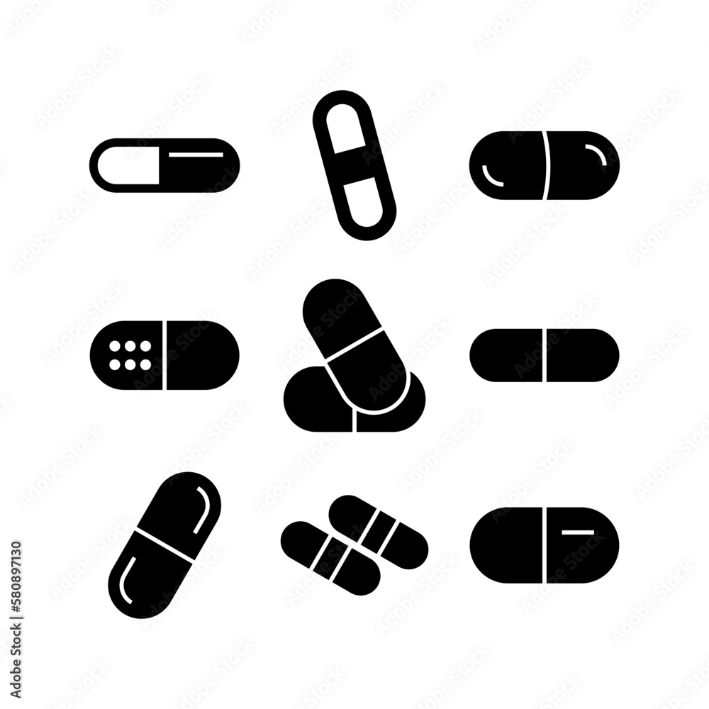 capsule icon or logo isolated sign symbol vector illustration - high quality black style vector icons
