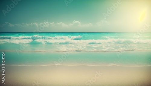 Summer holidays beach background as soft ethereal dreamy background. Generative ai