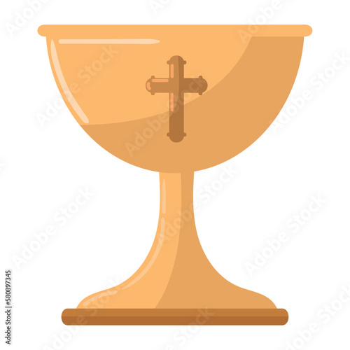 golden chalice with cross