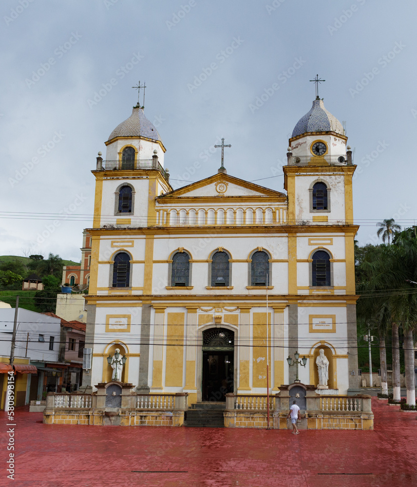Sr Bom Jesus - PIRAPORA DO BOM JESUS, SP, BRAZIL - JANUARY 15, 2023: Beautiful view of the historic Parish Sanctuary of Senhor Bom Jesus de Pirapora, built in 1887, a famous place of of pilgrimage.