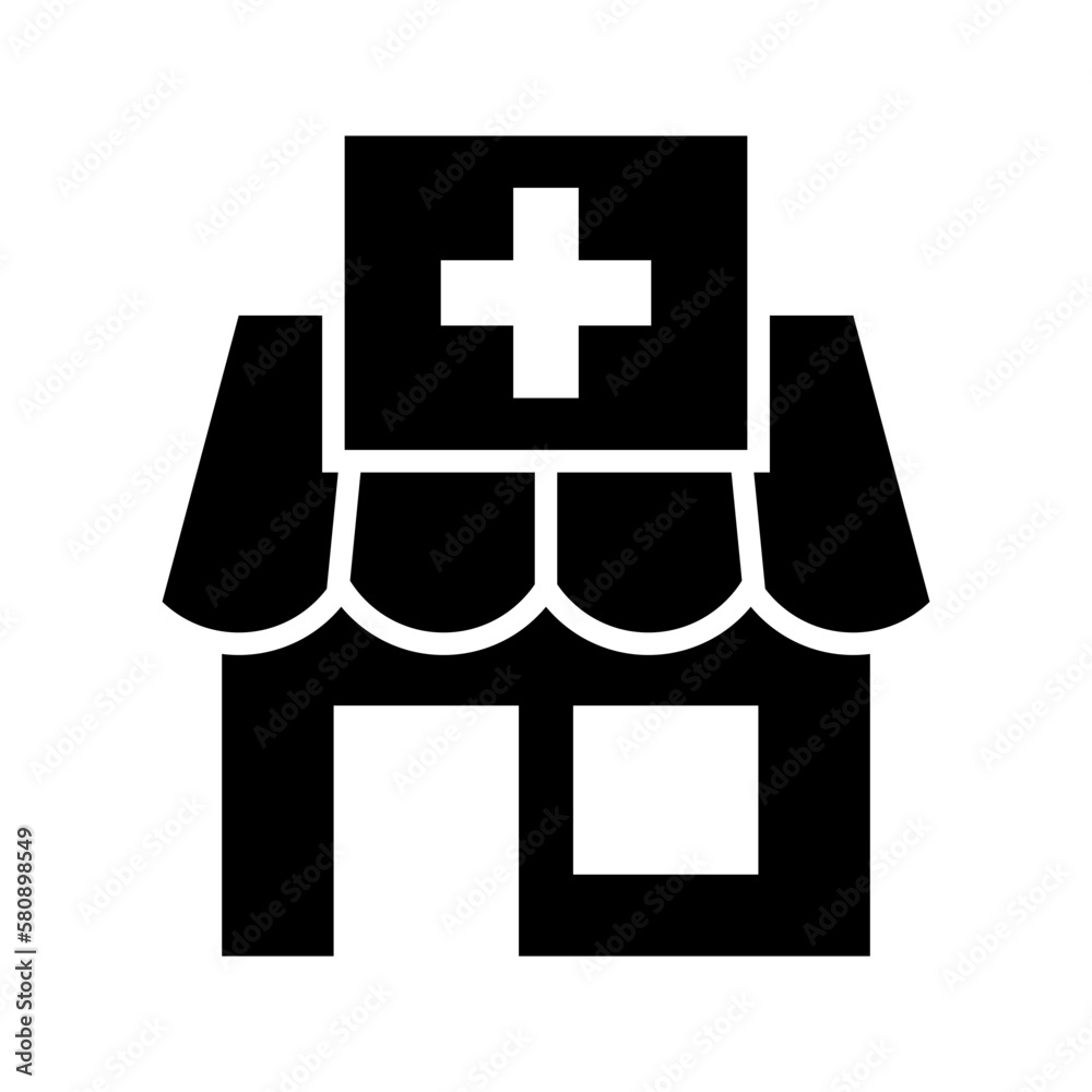 Obraz premium pharmacy store icon or logo isolated sign symbol vector illustration - high quality black style vector icons 