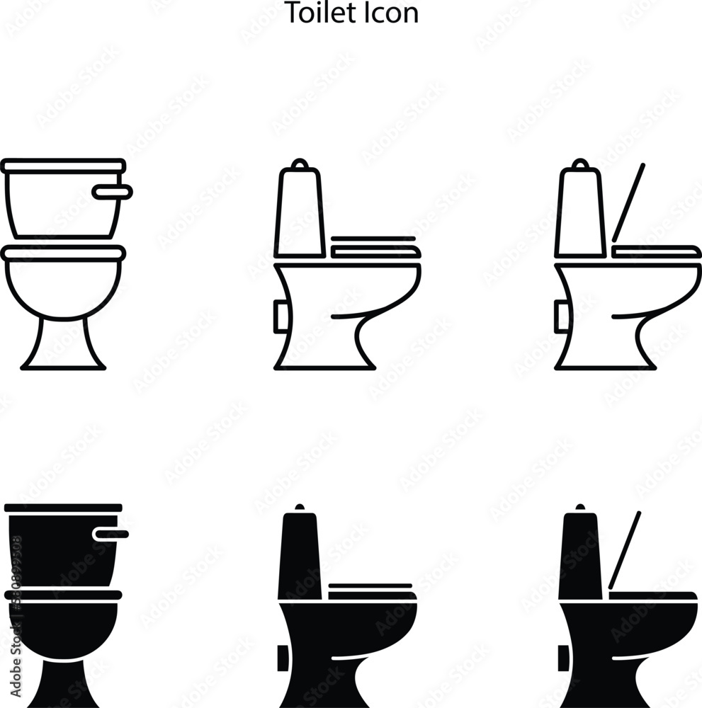 Toilet vector icon. Plumbing clipart isolated on white background ...