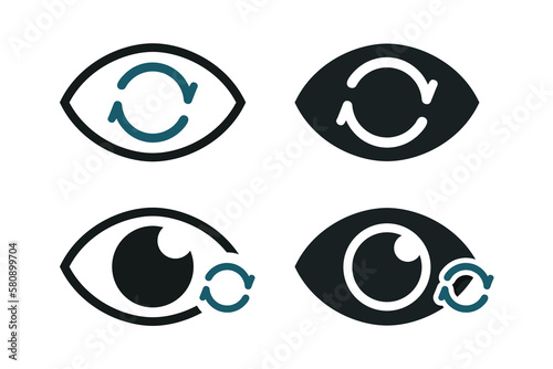 Eye sync icon. Illustration vector