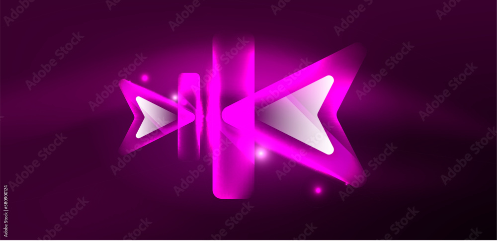 Neon glowing techno lines and arrows, hi-tech futuristic abstract background template Neon glowing techno lines and arrows, hi-tech futuristic abstract background template