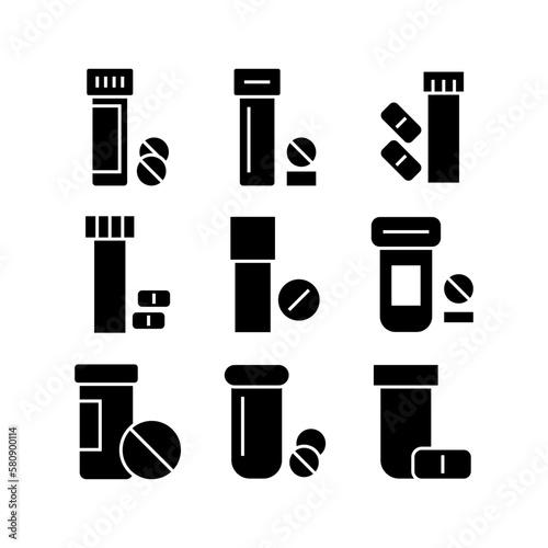 vitamin bottle icon or logo isolated sign symbol vector illustration - high quality black style vector icons
