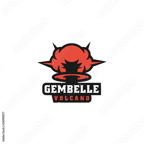 Vector Logo Illustration Volcano Simple Mascot Style