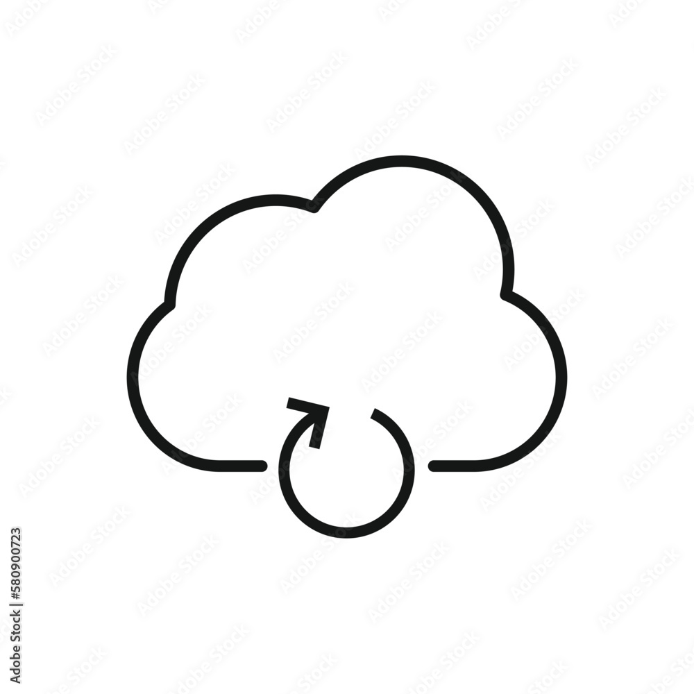 Editable Icon of Reload Cloud Computing, Vector illustration isolated on white background. using for Presentation, website or mobile app Editable Icon of Reload Cloud Computing, Vector illustration isolated on white background. using for Presentation, website or mobile app