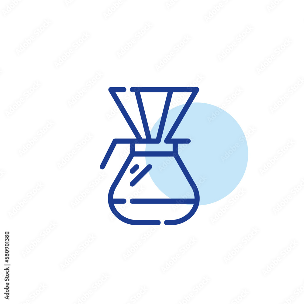 Drip coffee brewing technique. Pixel perfect, editable stroke icon Drip coffee brewing technique. Pixel perfect, editable stroke icon