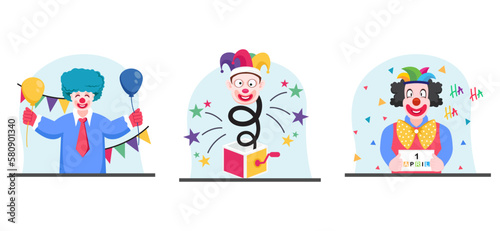 April Fools Flat Bundle Design Illustration
