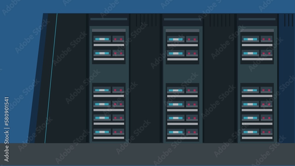 Servers mounted on a rack