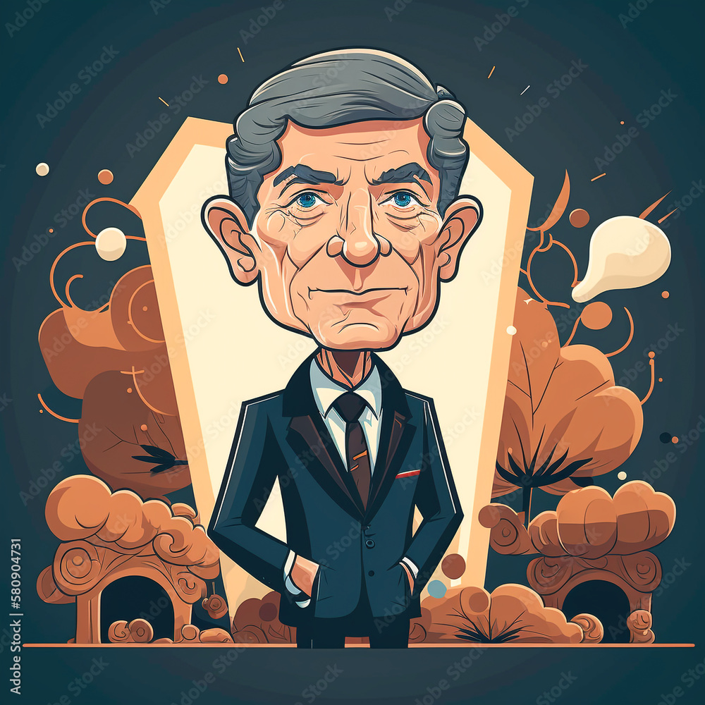 A cartoon of a man in a suit and tie Vector style illustration cartoon ...