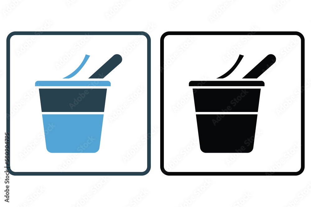 Yogurt icon illustration. icon related to cooking spices. Solid icon style. Simple vector design editable Yogurt icon illustration. icon related to cooking spices. Solid icon style. Simple vector design editable