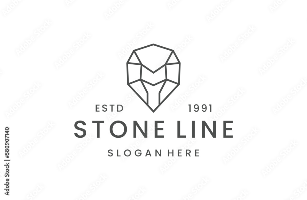 Fototapeta premium stone logo icon design vector illustration with abstract design .
